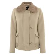 Natuurlijke wol kasjmier jas Fay , Beige , Dames