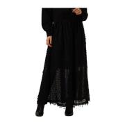 Zwarte Maxi Rok, Tijdloze Stijl Copenhagen Muse , Black , Dames