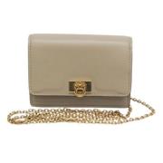 Pre-owned Leather shoulder-bags Salvatore Ferragamo Pre-owned , Beige ...