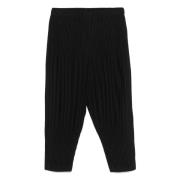 Zwarte Plissé Tapered Broek Issey Miyake , Black , Heren