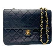 Pre-owned Leather shoulder-bags Chanel Vintage , Black , Dames