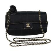 Pre-owned Satin chanel-bags Chanel Vintage , Black , Dames