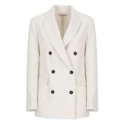 Ivoor Double-Breasted Blazer voor Vrouw Antonelli Firenze , Beige , Da...