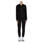 Viscose trainingspak met rits hoodie en broek Emporio Armani EA7 , Bla...