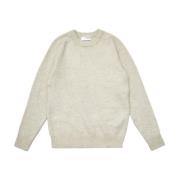 Beige Gebreide Crewneck Trui Selected Homme , Beige , Heren