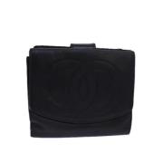 Pre-owned Leather wallets Chanel Vintage , Black , Dames