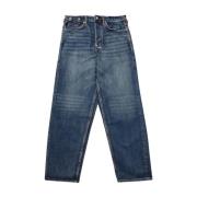 Geborduurde Denim Blauwe Jeans Evisu , Blue , Heren