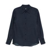 Blauwe Chambray Knoopshirt Boss Black , Blue , Dames