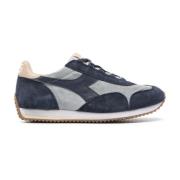 Suede Panelled Sneakers Steel Blue Diadora , Gray , Heren