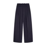 Blauwe Wijde Broek met Plooien Dries Van Noten , Blue , Heren