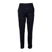 Slim Fit Katoenen Chino Broek Dondup , Black , Heren