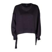 Dames Sweatshirt met Ruchedetails Dondup , Black , Dames