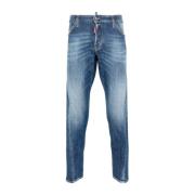 Donkerblauwe Skinny Cut Denim Jeans Dsquared2 , Blue , Heren