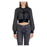 Gestreepte Knitwear met Knoopsluiting Herfst/Winter Zwart Sandro Ferro...