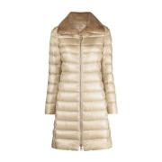 Beige Puffer & Down Woven Jas Herno , Beige , Dames