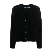 Zwarte Wol Kasjmier Langemouwencardigan Polo Ralph Lauren , Black , Da...