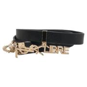 Pre-owned Leather bracelets Saint Laurent Vintage , Black , Dames