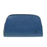 Pre-owned Leather pouches Louis Vuitton Vintage , Blue , Dames