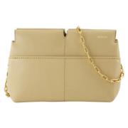 Leather clutches Burberry , Beige , Dames