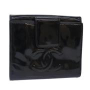 Pre-owned Coated canvas wallets Chanel Vintage , Black , Dames