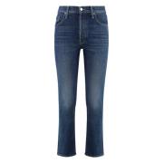 Cropped Skinny Jeans met Metalen Details Mother , Blue , Dames