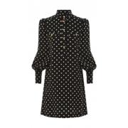 Polka Dot Viscose Jurk Elegant Zimmermann , Black , Dames