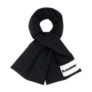 Stijlvol Zwart Polyester Sjaal Jil Sander , Black , Heren