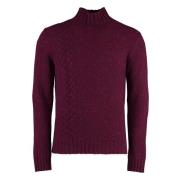 Heather Cashmere Turtleneck Sweater Malo , Purple , Heren