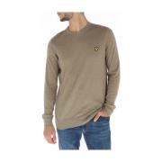 Bruine Gebreide Ronde Hals Trui Lyle & Scott , Brown , Heren