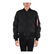 Ma-1 Emb Logo Gewatteerde Jas Alpha Industries , Black , Heren