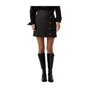 Elegante Asfalt Rok met Unieke Details Seductive , Black , Dames