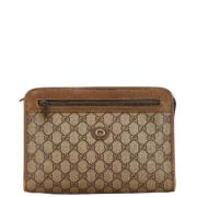 Pre-owned Canvas clutches Gucci Vintage , Beige , Dames