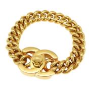 Pre-owned Metal bracelets Chanel Vintage , Yellow , Dames