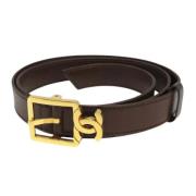 Pre-owned Leather belts Chanel Vintage , Brown , Dames