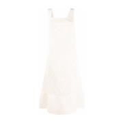 Elegante Beige Midi Jurk Jil Sander , Beige , Dames