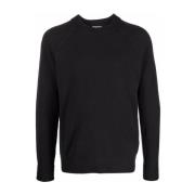 Zwarte Wol Kasjmier Casual Trui Malo , Black , Heren