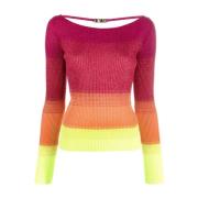 Roze Lurex Degrade Sweater Gcds , Pink , Dames