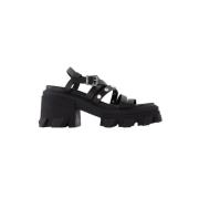 Leather sandals Ganni , Black , Dames