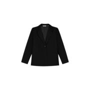 Klassieke Pinstripe Blazer Olaf Hussein , Black , Heren