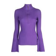 Paarse Rib Zip Sweater Proenza Schouler , Purple , Dames