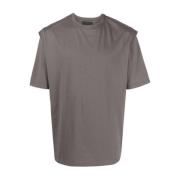 Outline Logo T-Shirt Heliot Emil , Gray , Heren