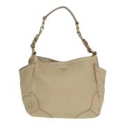 Pre-owned Leather totes Prada Vintage , Beige , Dames