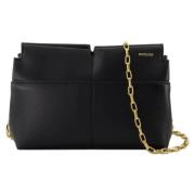 Leather clutches Burberry , Black , Dames