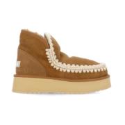 Bruine Shearling Winterlaarzen Mou , Brown , Dames