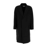 Oversized Zwarte Wollen Jas Maison Margiela , Black , Heren