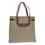 Pre-owned Leather totes Gucci Vintage , Beige , Dames