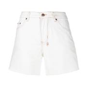 Witte Katoenen Racer Shorts Ksubi , White , Dames