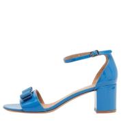 Pre-owned Leather sandals Salvatore Ferragamo Pre-owned , Blue , Dames