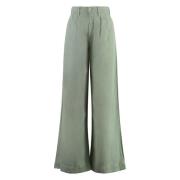 Casual Wide-leg Jeans met Zakken Mother , Green , Dames