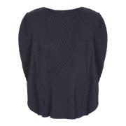 Donkerblauwe Geplooide Mouwloze Top Issey Miyake , Blue , Dames